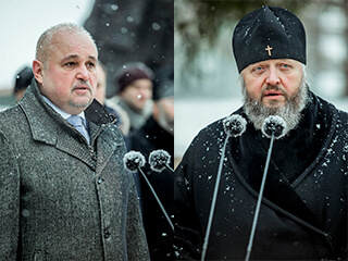 14 февраля 2019 г.: глава Кузбасской митрополии принял участие в церемонии возложения цветов к мемориалу «Воинам-кузбассовцам, погибшим в локальных воинах и военных конфликтах»